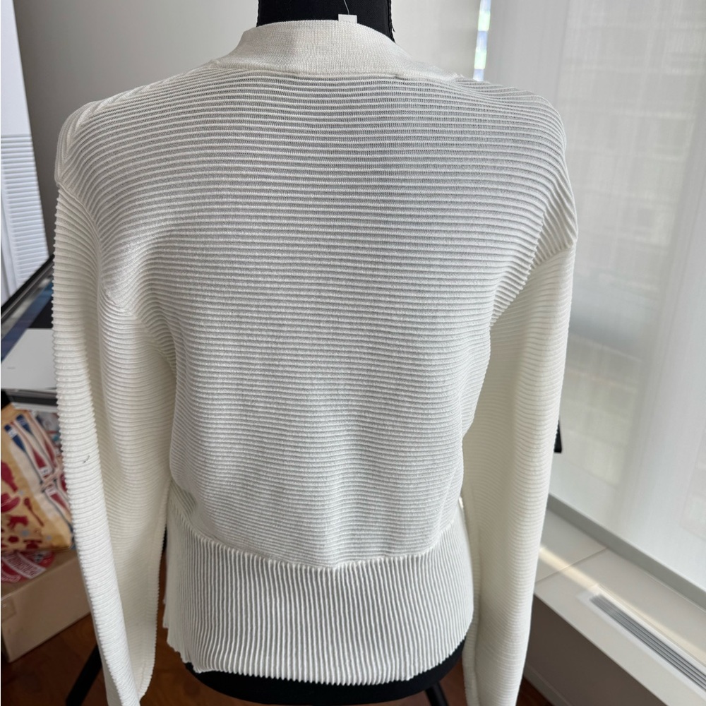 Elegant White semi sheer Women's Sweater - Picture 3 of 4